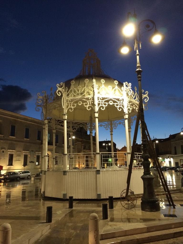 The cassa armonica at dusk during the festa patronale, Manduria, Salento, Puglia